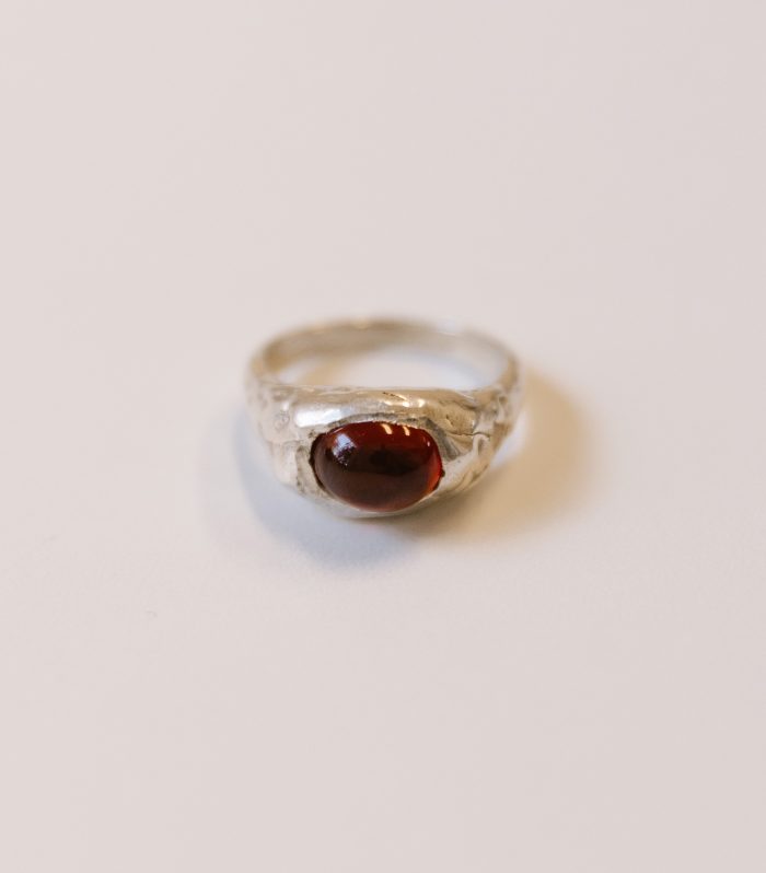 Anillo Roma Granate Plata